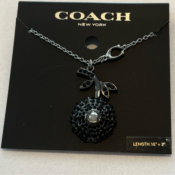 Coach Women’s Black and Silver Pendant Necklace - Picture 3 of 6